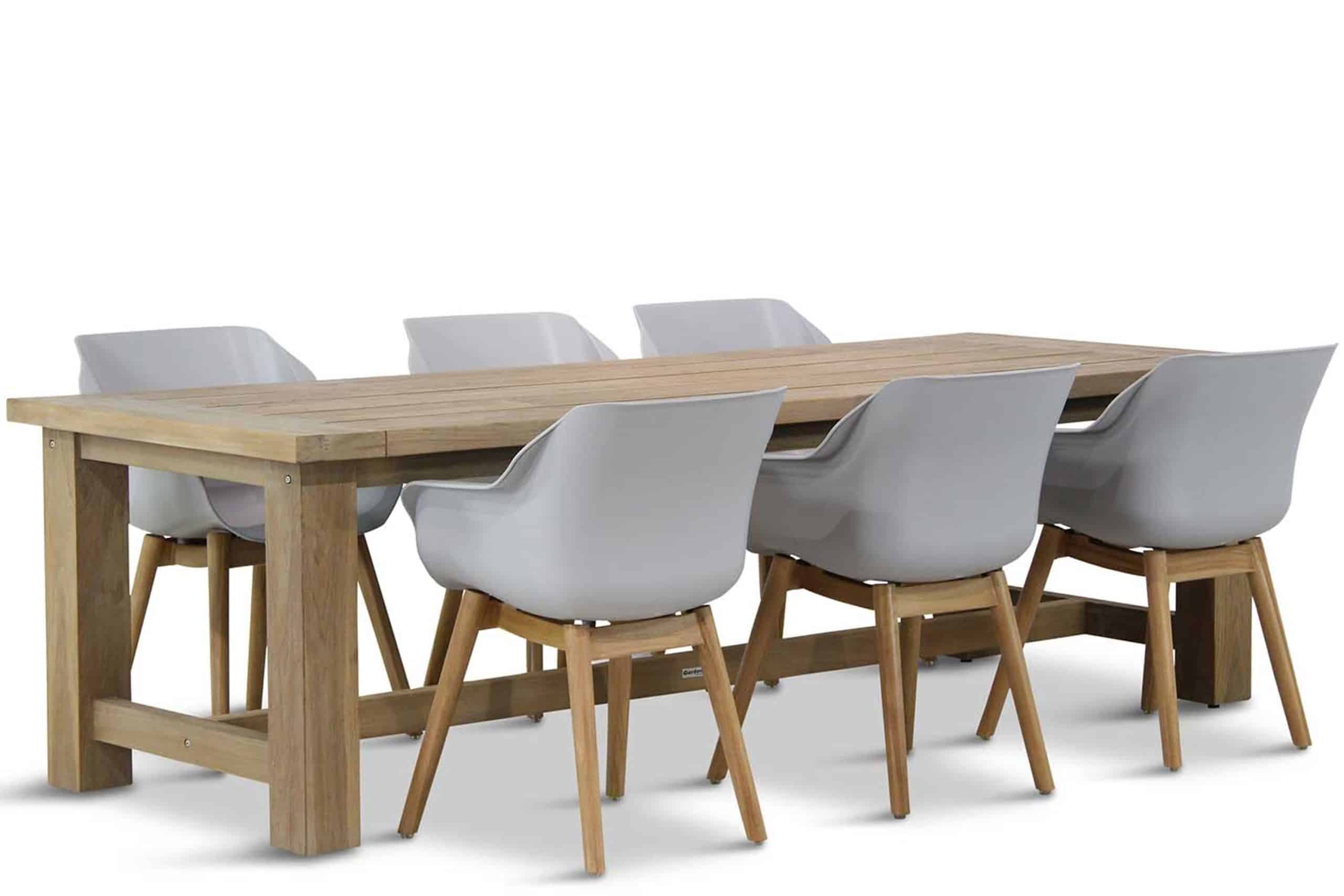 hartman sophie teak/fourmile 260 cm dining tuinset 7 delig