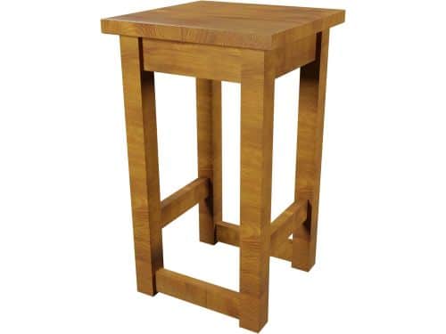 Houten Barkruk - Balie Kruk - Keuken Bar - Massief