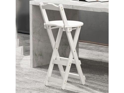 Houten Barstoel - Kruk met rugleuning - Comfortabel Zitten