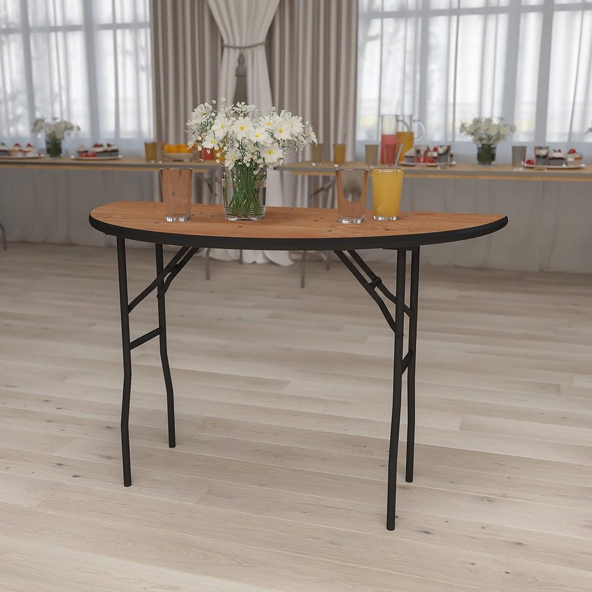 houten klaptafel halfrond 122 cm bankettafel voor feesten en