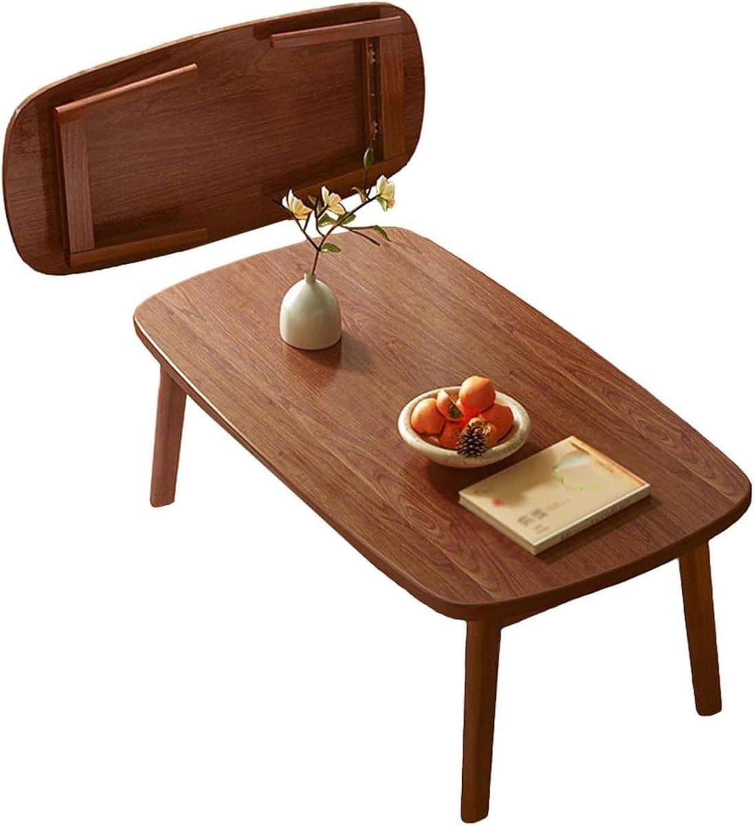 houten klaptafel lage bijzettafel ruimte besparen draagbaar