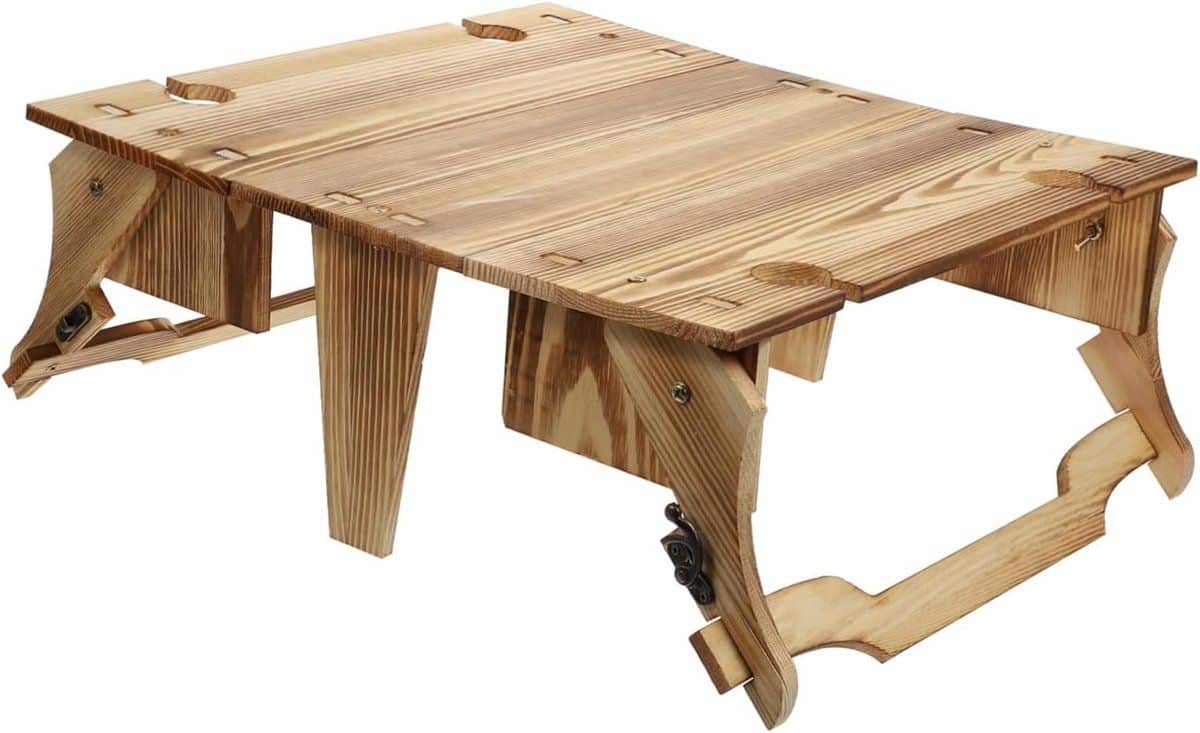 houten klaptafel picknick tafel buiten eten montage