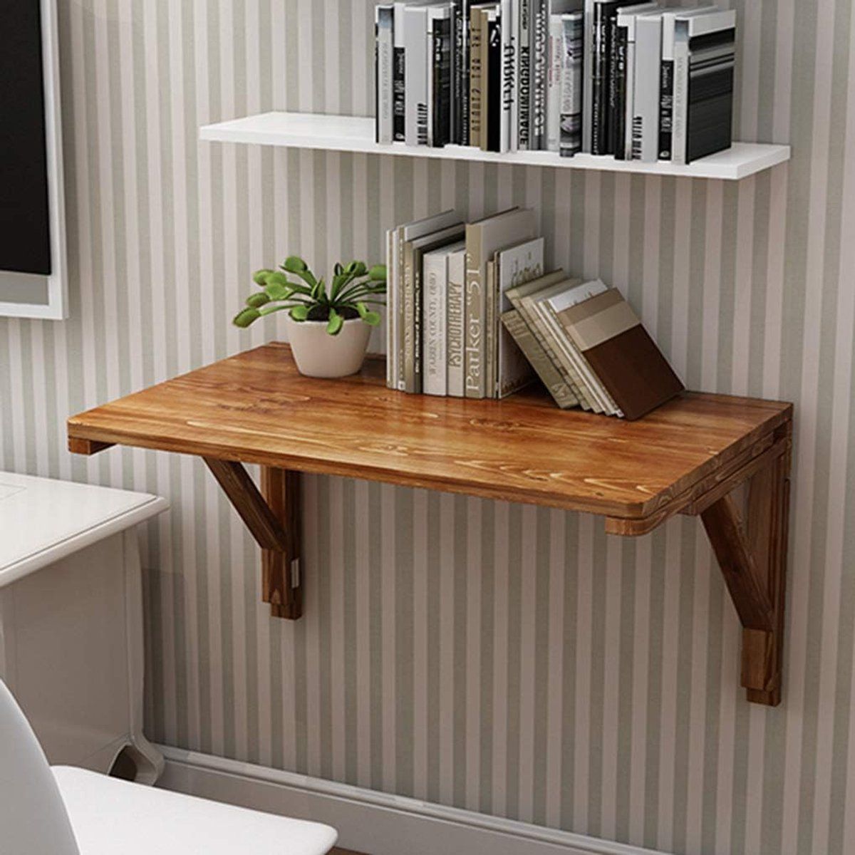 houten klaptafel wandbureau opklapbaar ruimte besparen stevig