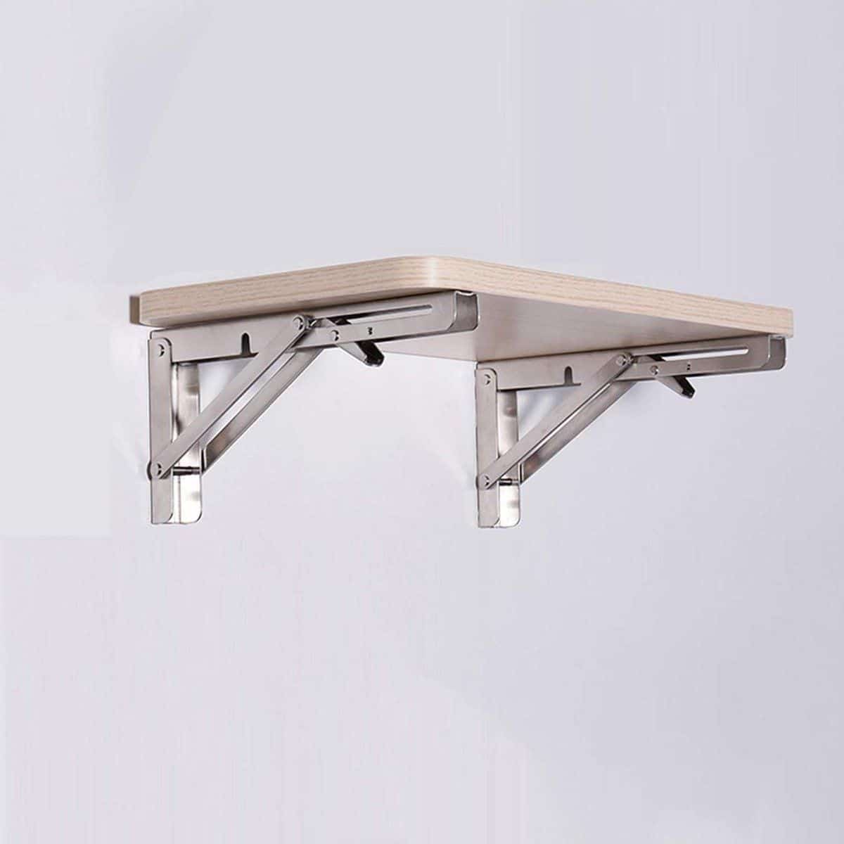 houten klaptafel wandbureau ruimte besparen sterke rvs