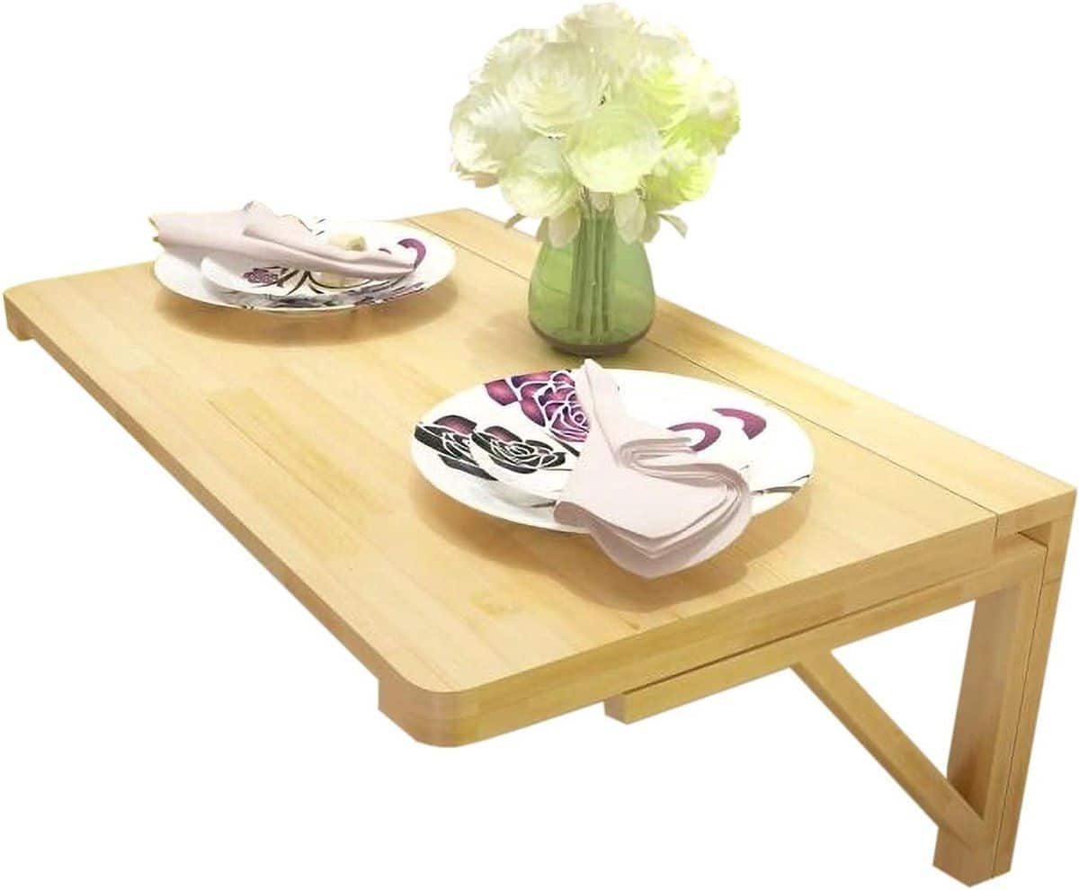 houten wandtafel klaptafel vouwtafel ruimte besparen massief