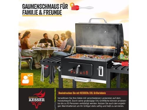 Houtskool BBQ Grillwagen XXL - Staande Barbecue met Deksel &