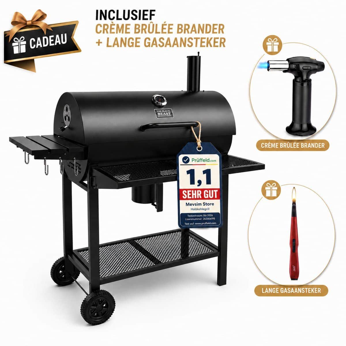 houtskool bbq smoker barbecue xl bbq met wielen