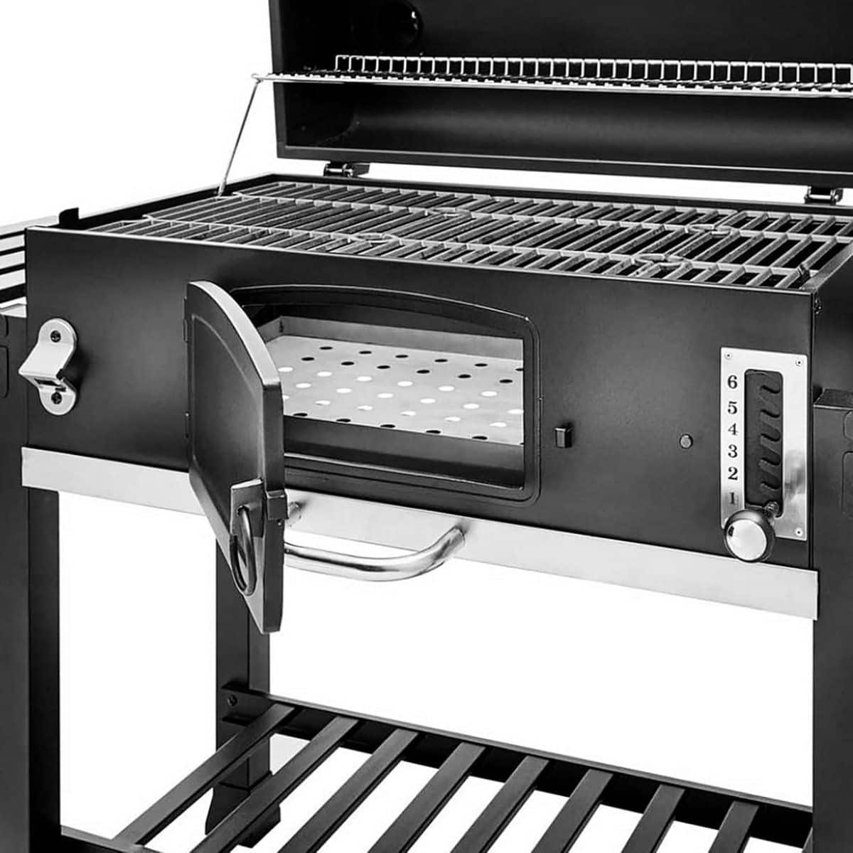 houtskool bbq smoker grillwagen xxl staande barbecue rookoven met