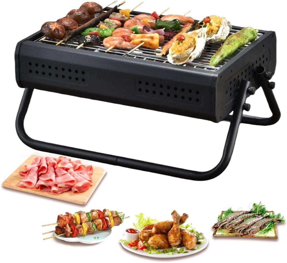 houtskool grill compacte bbq buiten koken roestvrij
