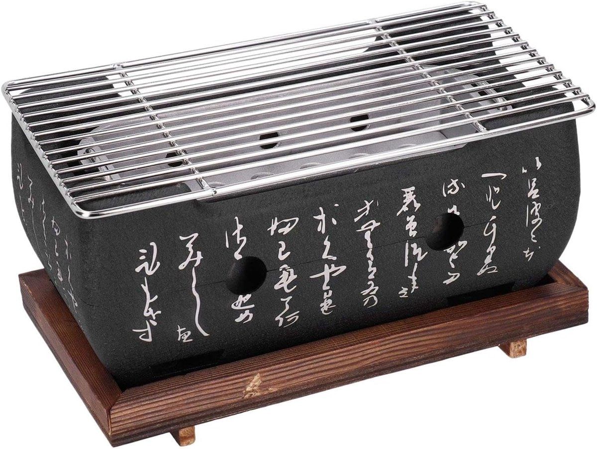houtskool grill japanse bbq buiten koken houten