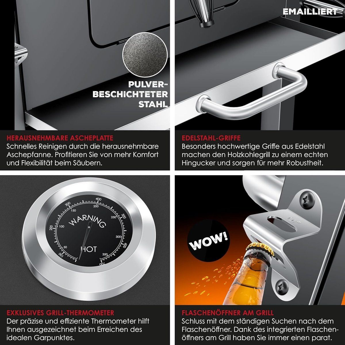 houtskoolbarbecue grillwagen xl house&garden premium rookoven bbq met deksel