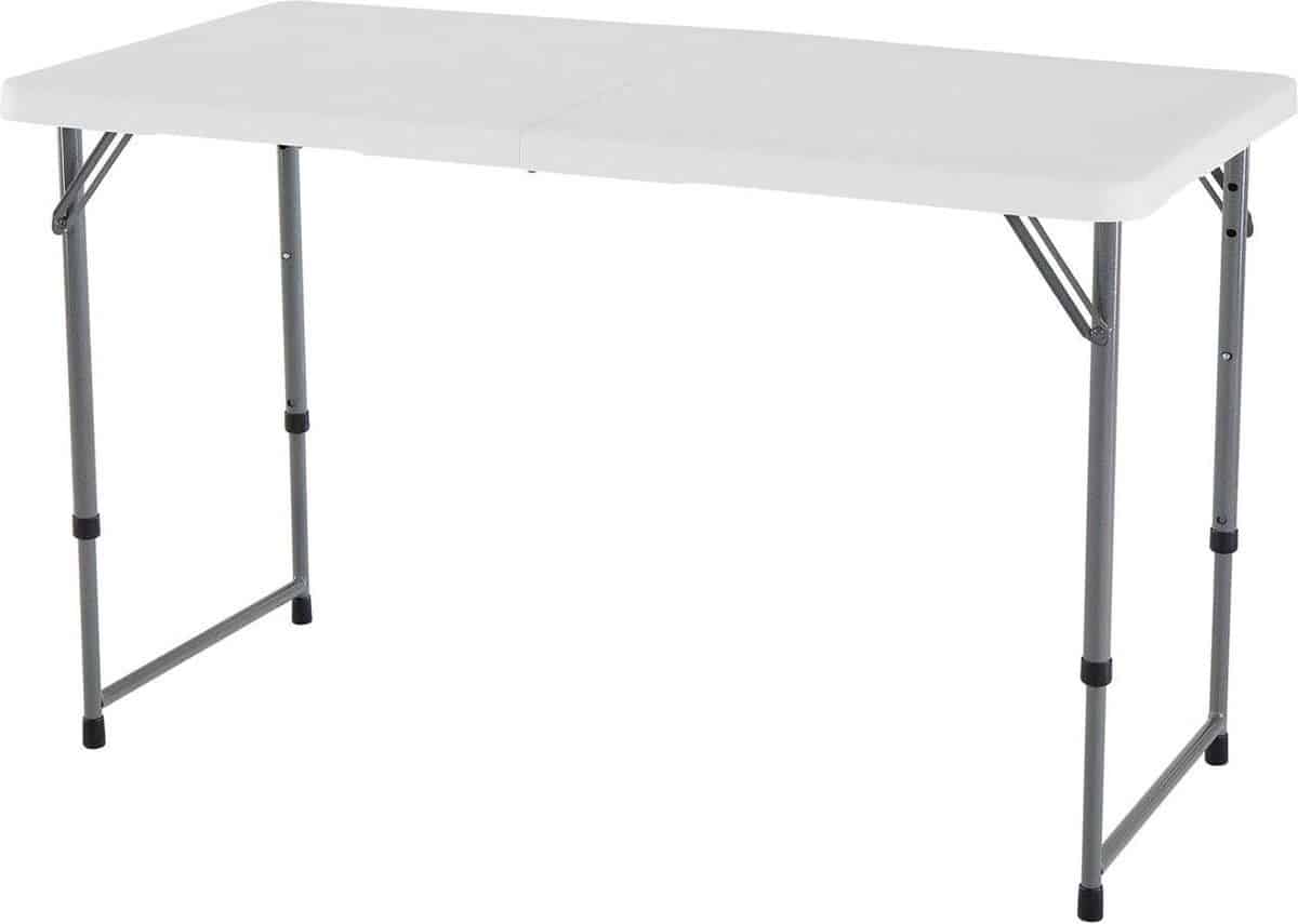 in hoogte verstelbare klaptafel wit 1219x61x61 914 cm voor thuisgebruik vouwtafel