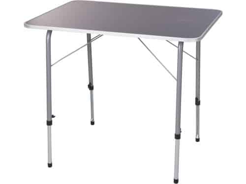 In hoogte verstelbare metalen klaptafel 80 x 60 cm