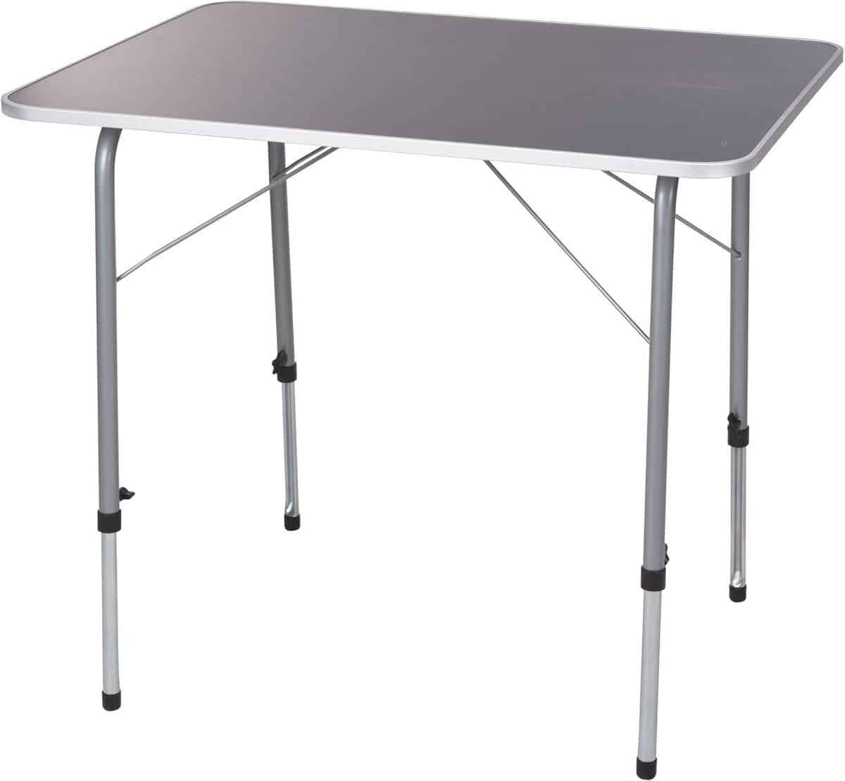 in hoogte verstelbare metalen klaptafel 80 x 60 cm