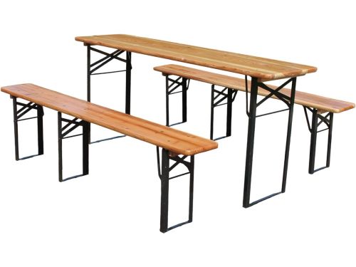 Inklapbare biertafel set 177 cm - 3-delig: 1 klaptafel +