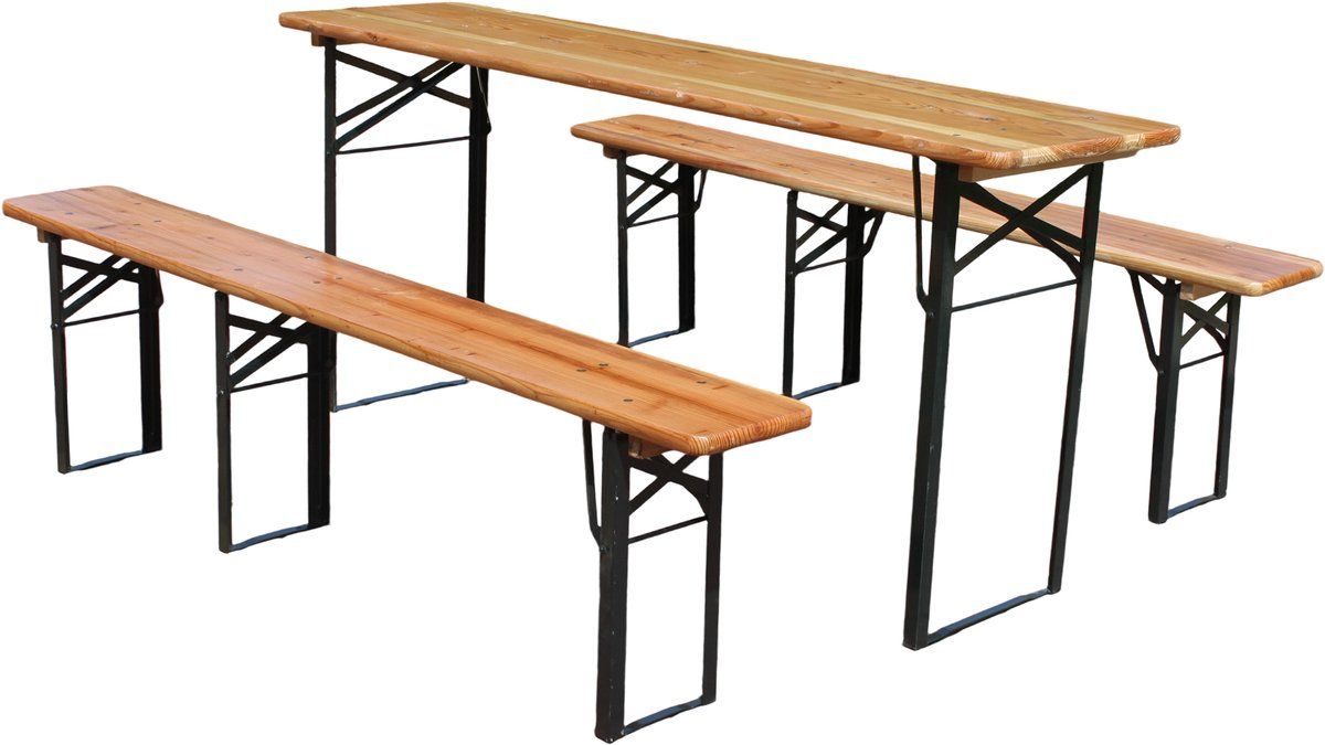 inklapbare biertafel set 177 cm 3 delig: 1 klaptafel +