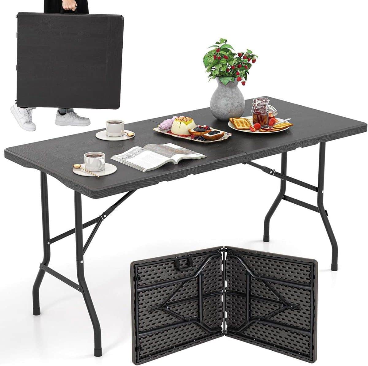 inklapbare buffettafel klaptafel tuin buiten eten weerbestendig