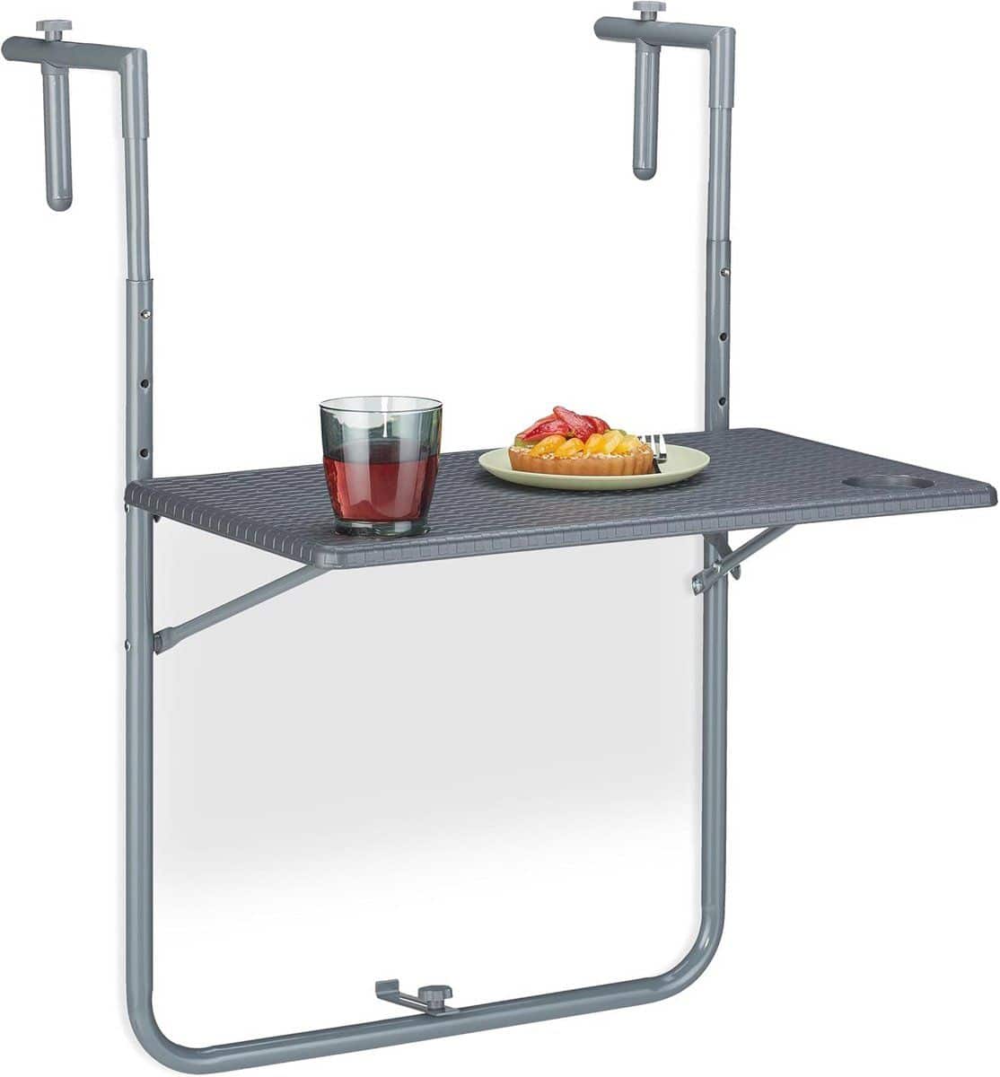 inklapbare hangtafel voor balkon verstelbare klaptafel met 2 bekerhouders