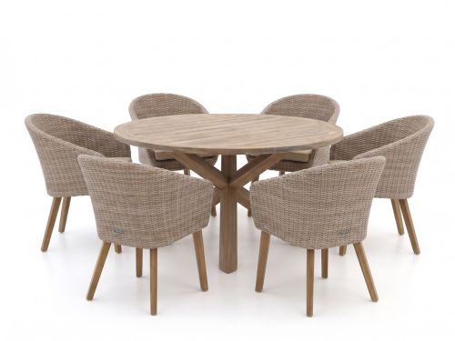 Intenso Tropea/ROUGH-Y ø150cm dining tuinset 7-delig - Laagste prijsgarantie!