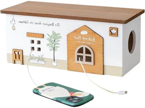 Kabelorganisatie Doos - Opbergbox - Bureau Organiseren - Houten Design