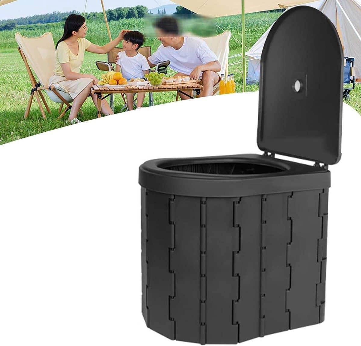 kampeer toilet draagbaar toilet vouwbaar buiten gebruiken