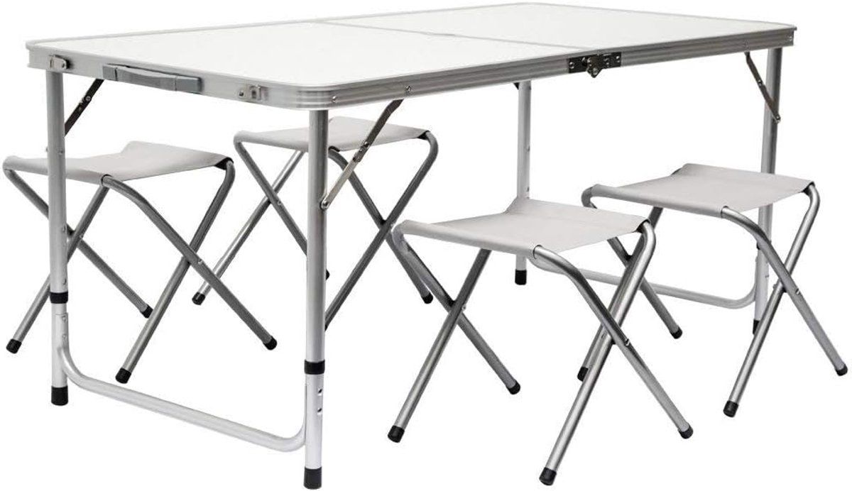 kampeertafel klaptafel set buitenactiviteiten inclusief 4 krukken