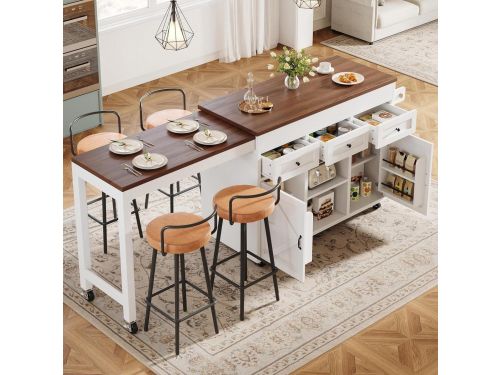 Keukeneiland met tafel - Bartafel opbergkast - Ruimtebesparend wonen