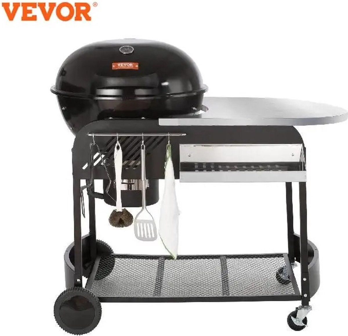 kibus houtskoolbarbecue grill ketel met wielen