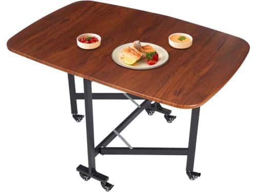 Klaptafel - Eettafel met wielen - Ruimtebesparend gebruik - Inklapbaar