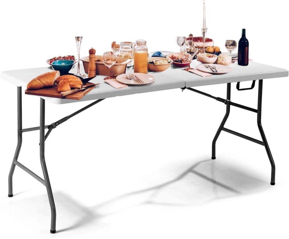 klaptafel feesttafel tuin buiten eten met draaggreep