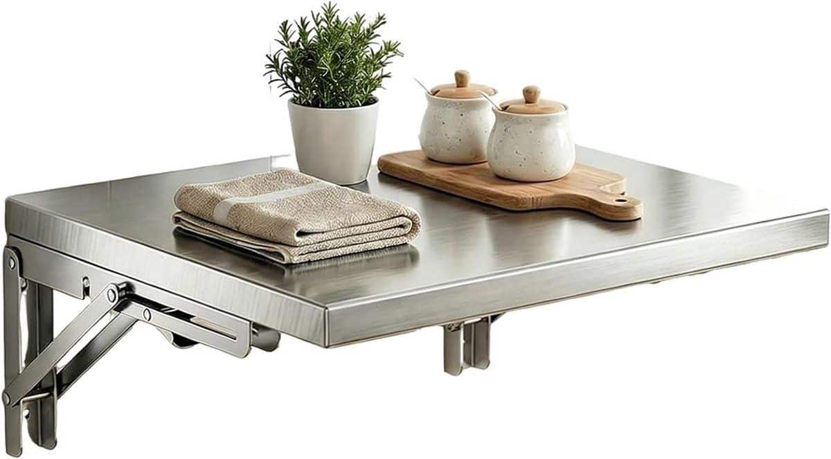 klaptafel met beugels opvouwbare werkbank ruimte besparen