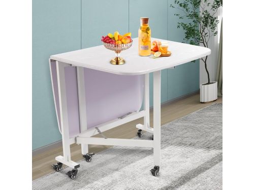 Klaptafel - Opvouwbare tafel - Eten buiten - Zes zwenkwielen