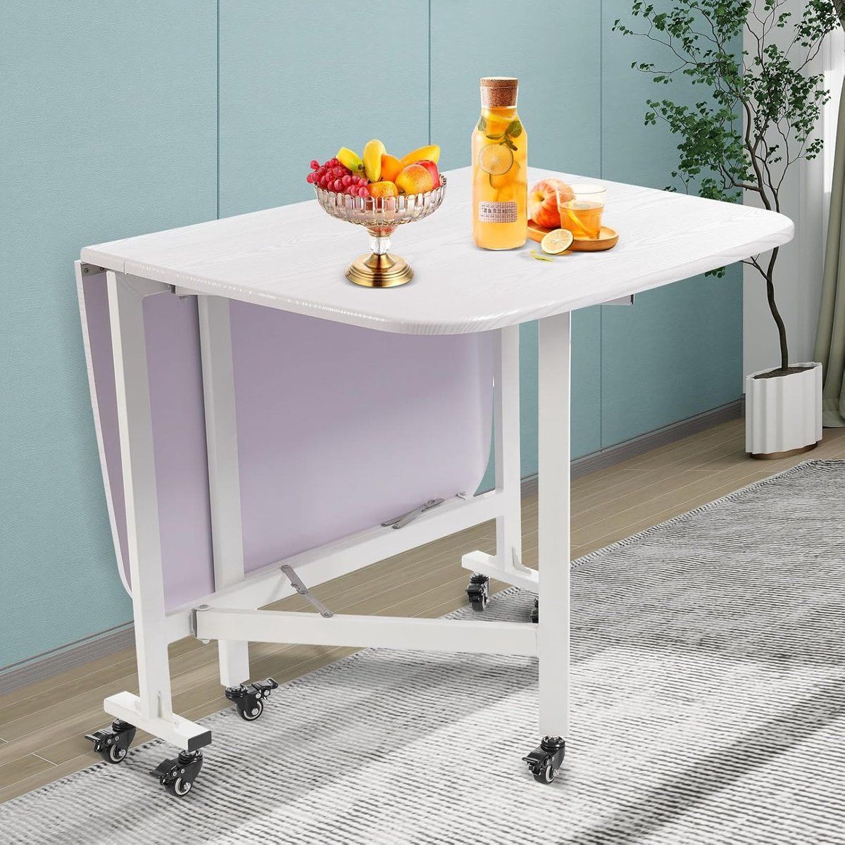 klaptafel opvouwbare tafel eten buiten zes zwenkwielen