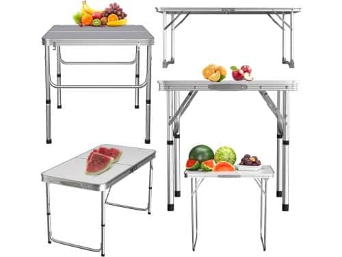 Klaptafel - Picknicktafel - Buitenactiviteiten - Lichtgewicht aluminium - 60x40x26cm