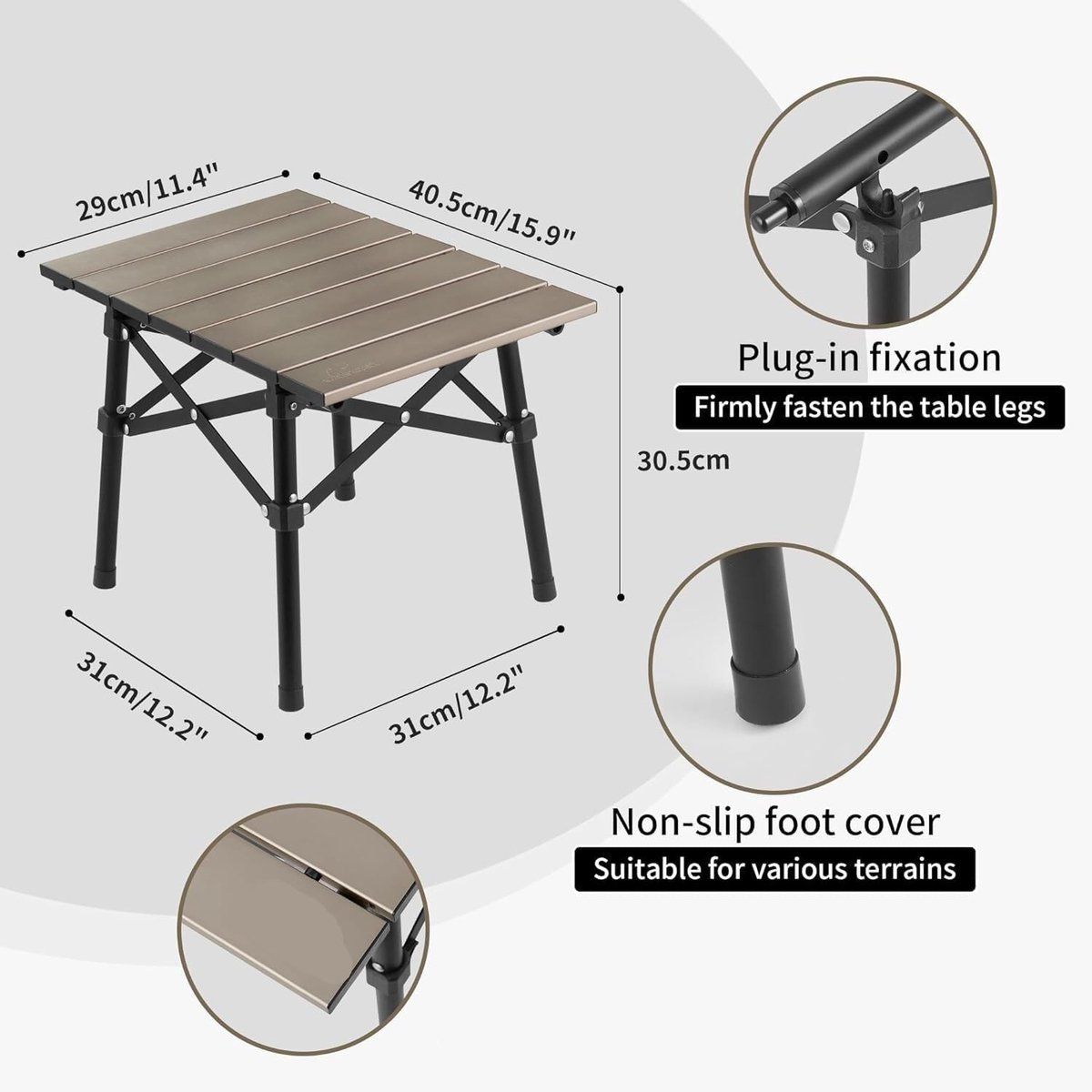 klaptafel picknicktafel kamperen ultralicht aluminium 40.5