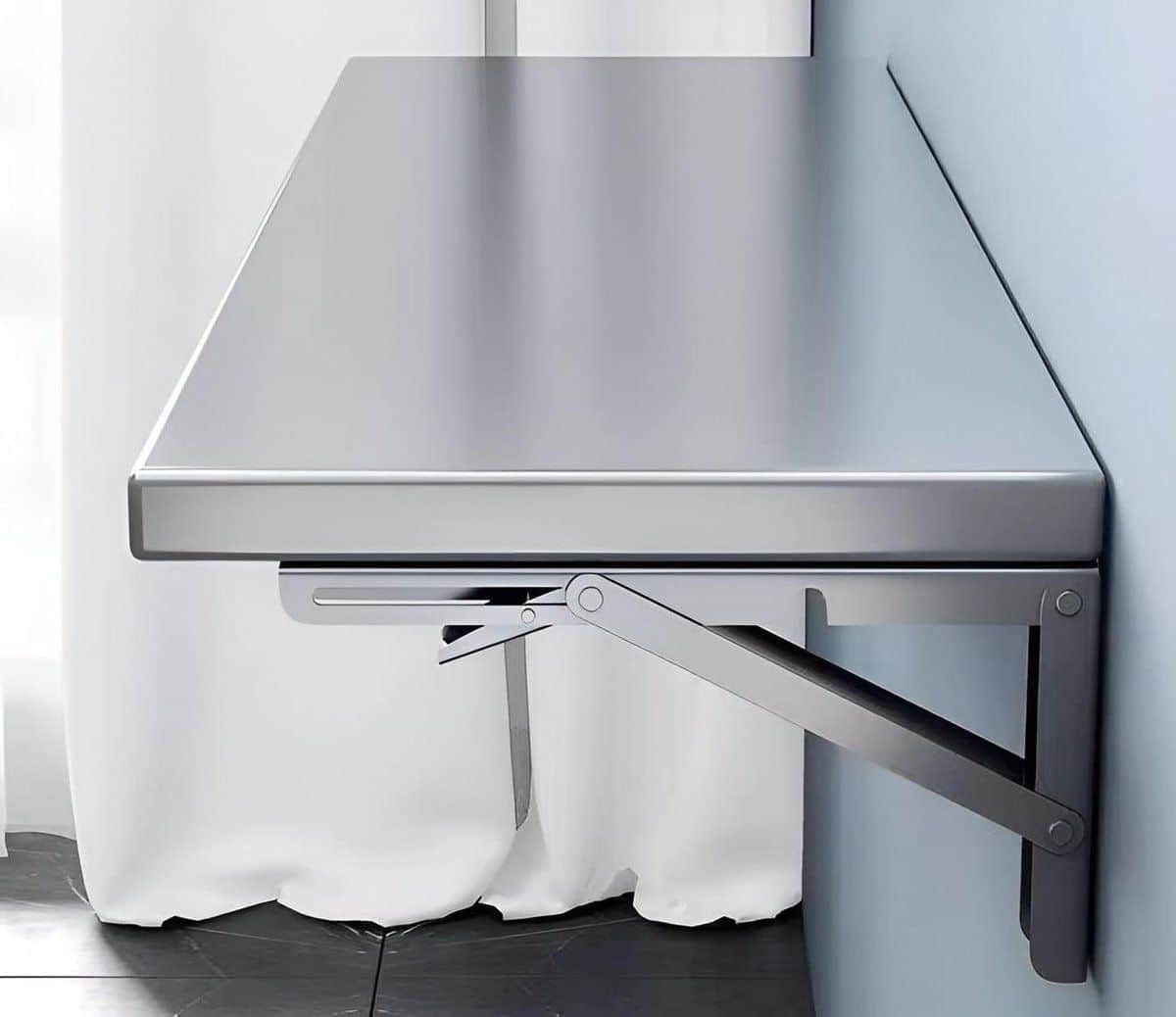 klaptafel roestvrijstaal wandtafel opklapbaar eten en werken