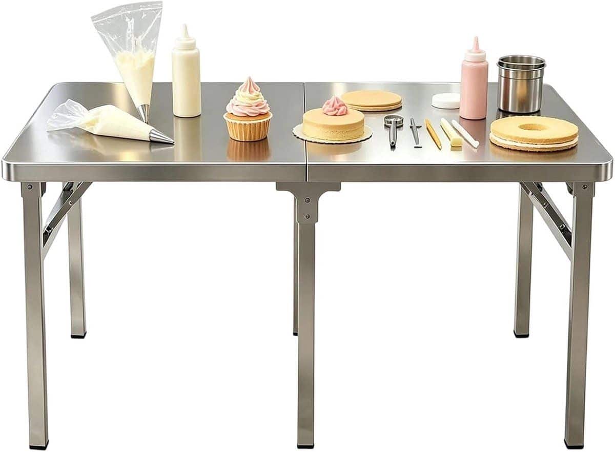 klaptafel roestvrijstaal werktafel opvouwbaar voedselbereiding thuis ruim