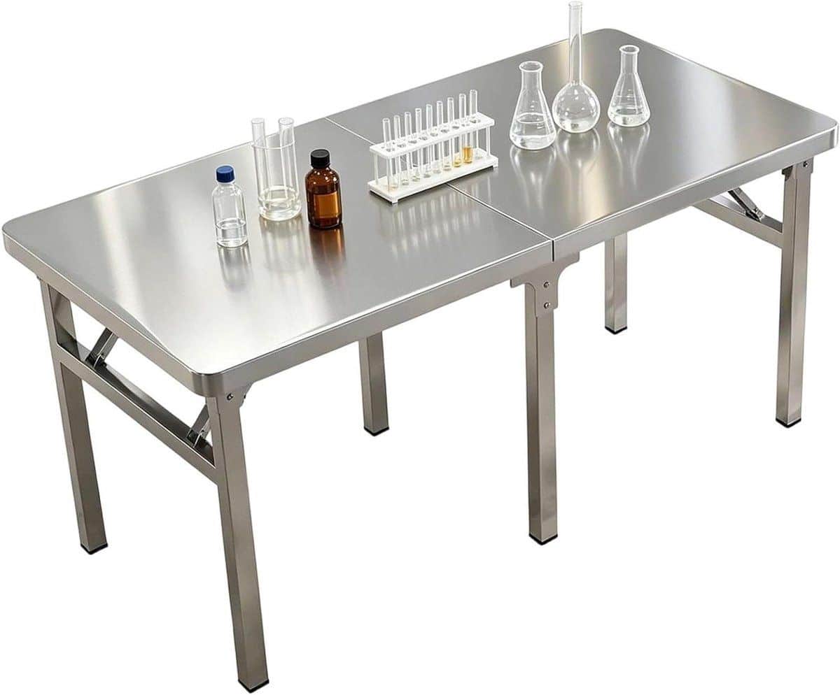 klaptafel rvs werktafel outdoor voedselbereiding buiten inklapbaar