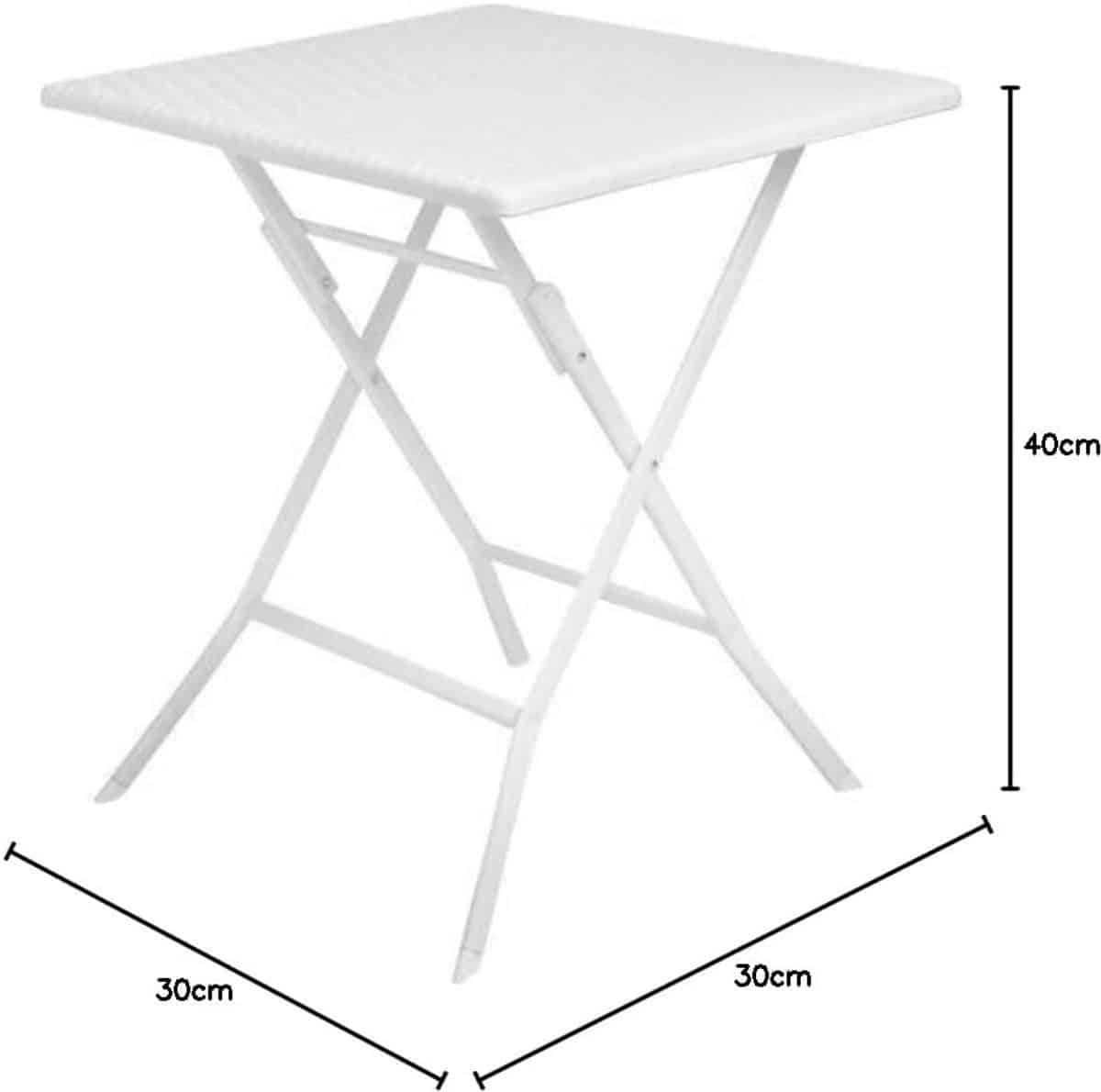 klaptafel vierkant met rotan effect wit 62 cm