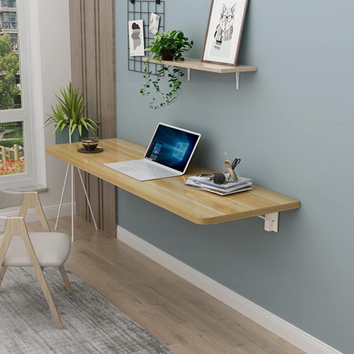 klaptafel wandbureau ruimte besparen opklapbaar 40x30cm