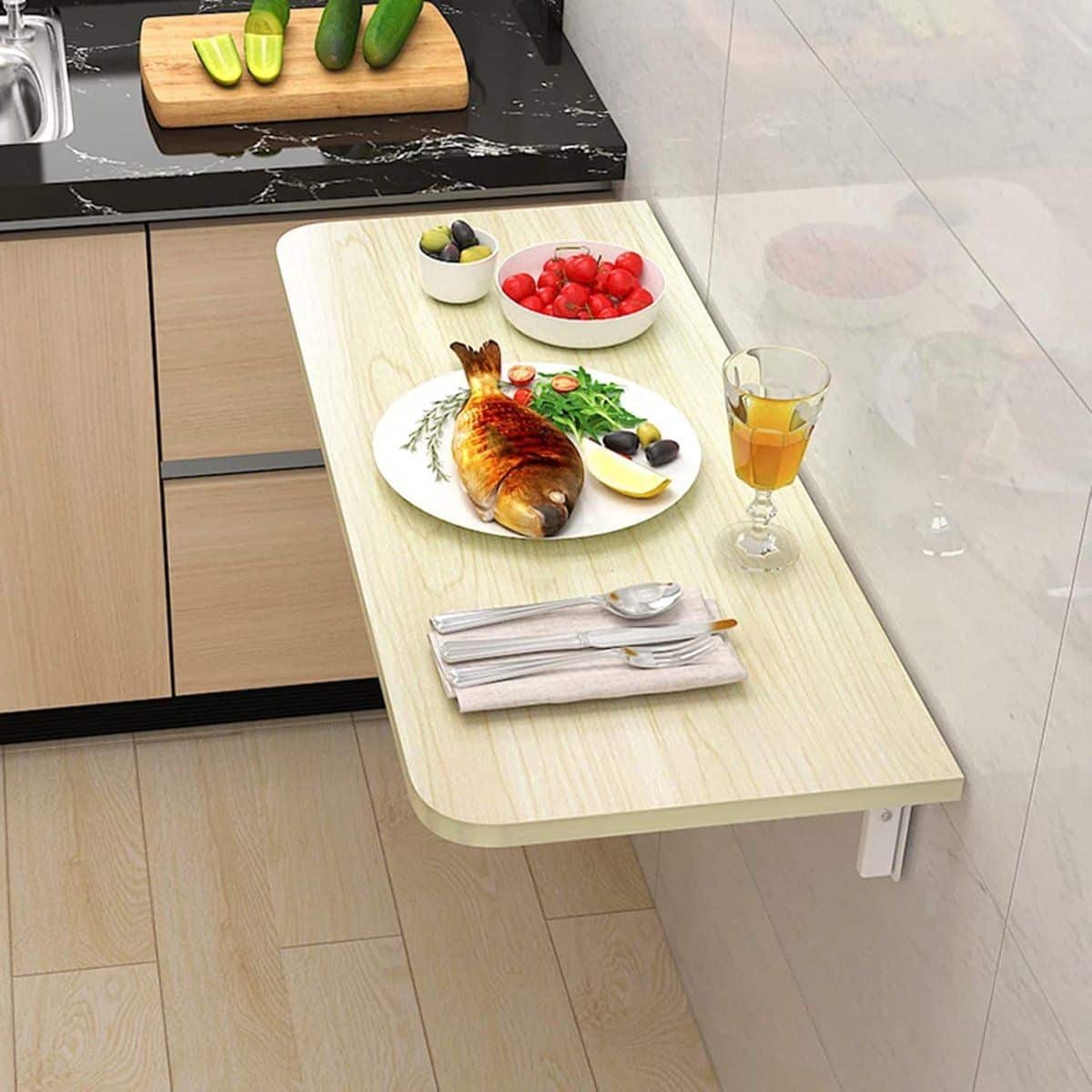 klaptafel wandbureau ruimte besparen opklapbaar 70x50cm