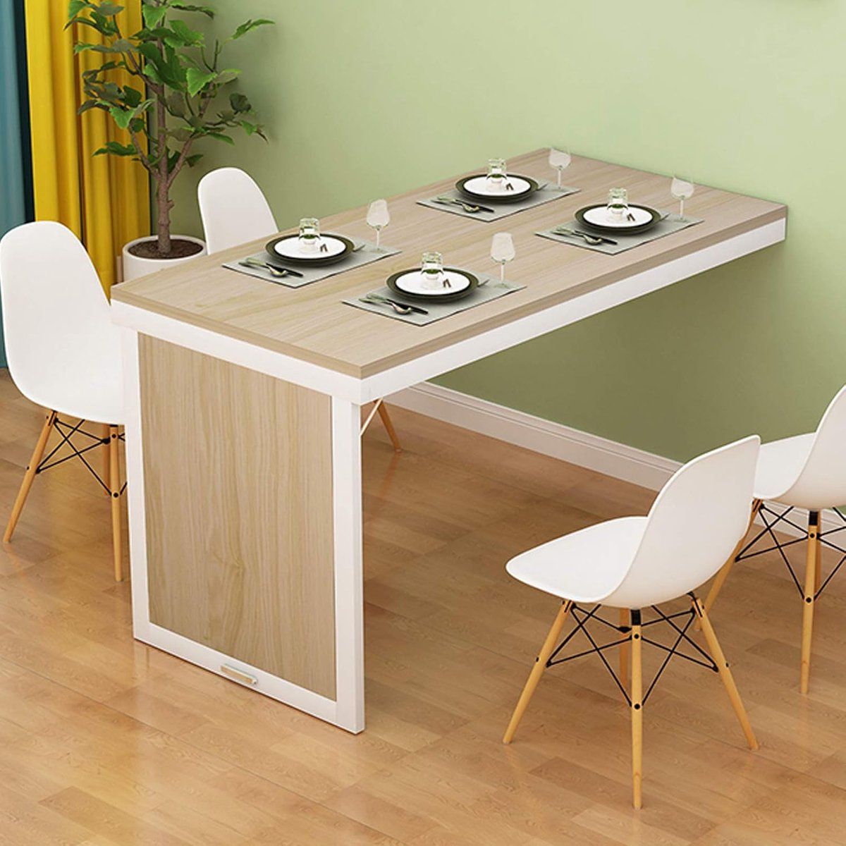 klaptafel wandbureau ruimte besparen verstevigd stalen frame