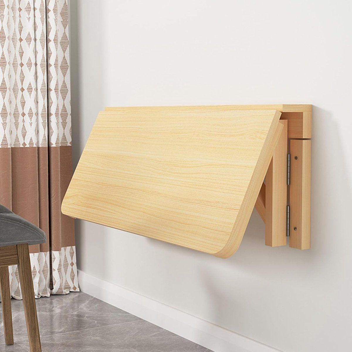 klaptafel wandbureau ruimtebesparend werken stevige metalen beugel