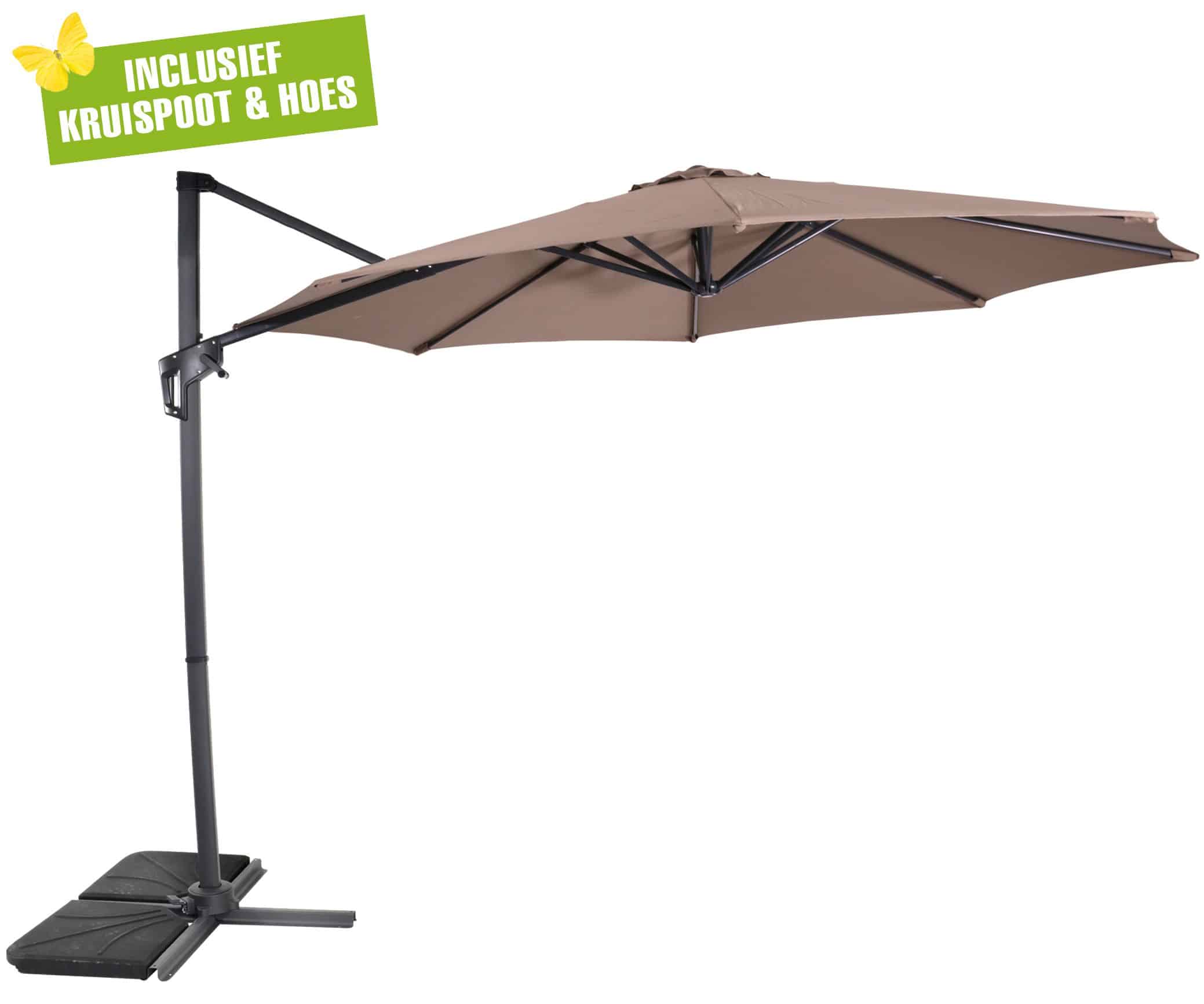 lesli living libra zweefparasol 3 m taupe