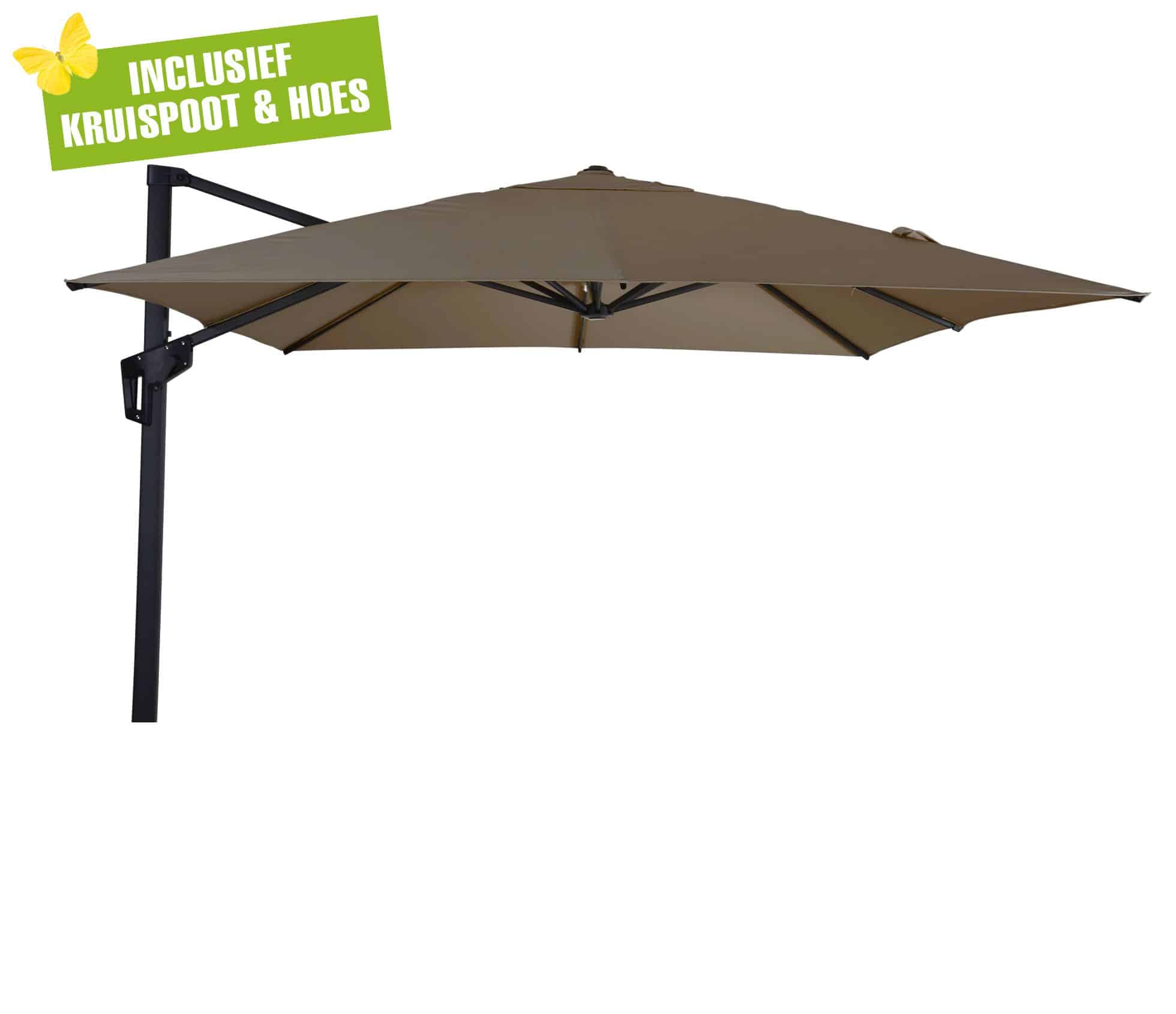 libra zweefparasol 2,5×2,5 taupe