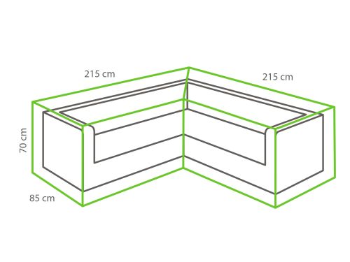 Loungehoek L bescherm hoes 215 x 85 x 70 cm