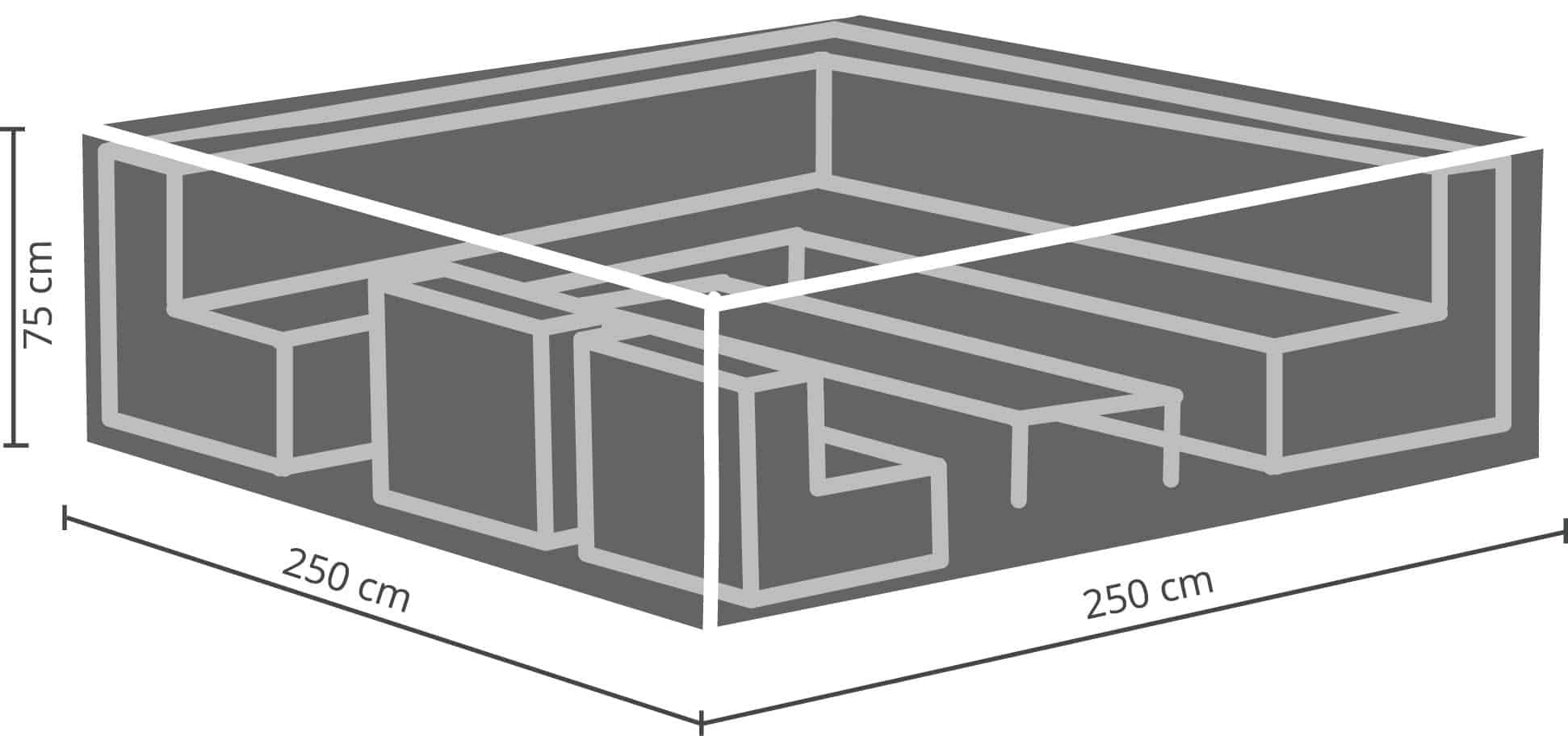 loungeset bescherm hoes 250 x 250 x 75 cm