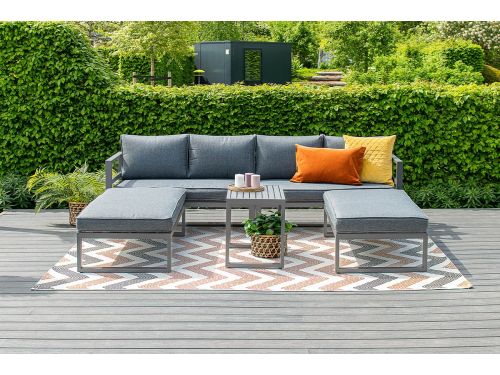 Loungeset Garden Impressions Bretagne 5-delig - carbon black/mystic grey - Showmodel Amersfoort