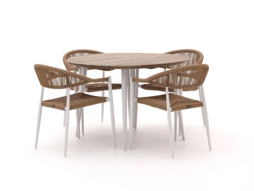 Manifesto Belpasso/Falcade ø 115cm dining tuinset 5-delig stapelbaar - Laagste prijsgarantie!