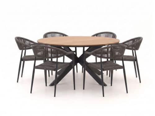 Manifesto Belpasso/Fidenza ø149cm dining tuinset 7-delig stapelbaar - Laagste prijsgarantie!